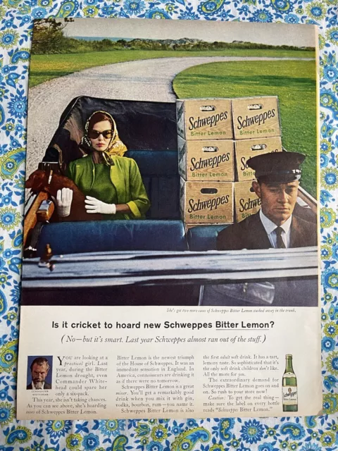 Vintage 1964 Schweppes Bitter Lemon Print Ad