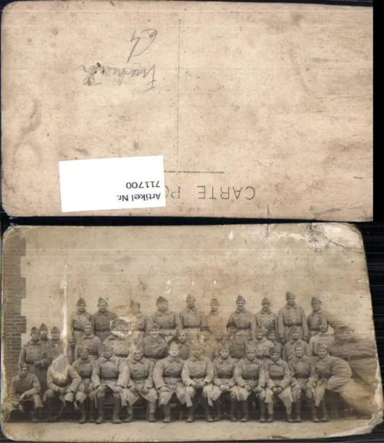 711700 Foto AK Gruppenbild Soldaten Frankreich France WW 1 Armee Militär