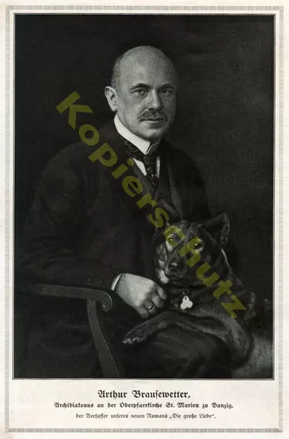 orig Fotodruck Porträt Arthur Brausewetter Archivdiakonus St. Marien Danzig 1917