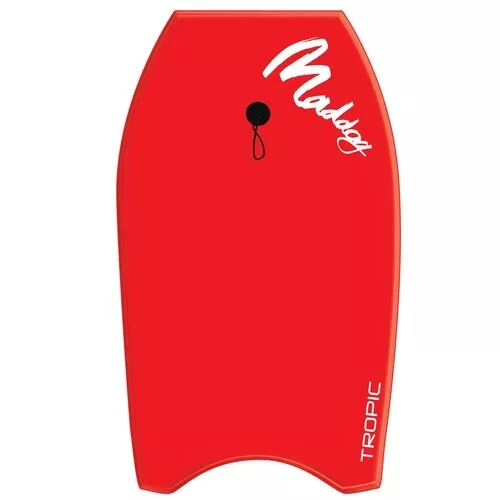 Maddog Tropic 33" - 41" Inch Red Foam Bodyboard (3 Sizes) with Leash