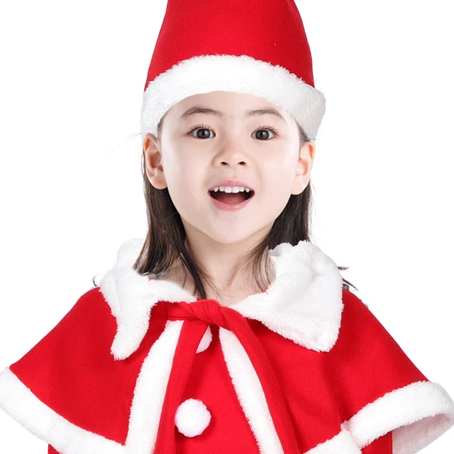 1 Set Costume Babbo Natale Ragazza, Costume Natale Ragazza, Maniche Lunghe