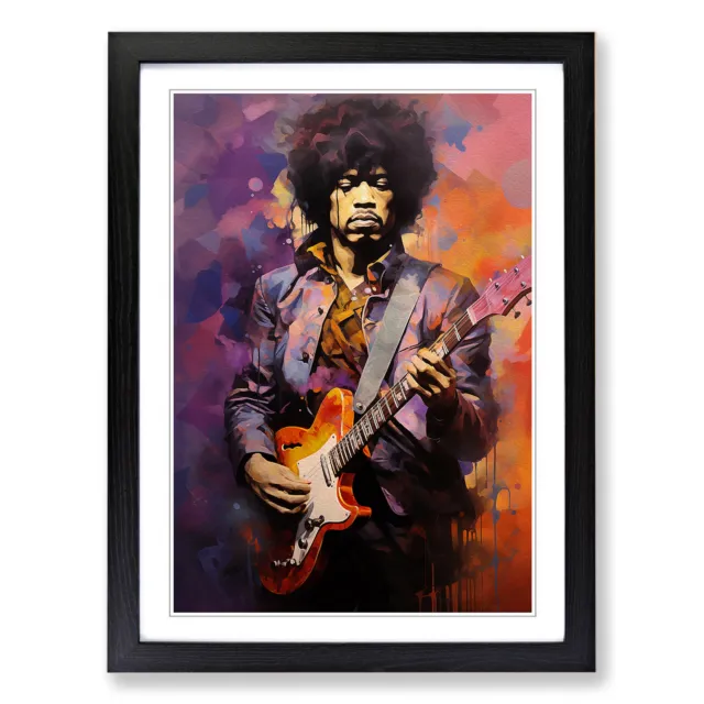 Jimi Hendrix Cubism Wall Art Print Framed Canvas Picture Poster Decor
