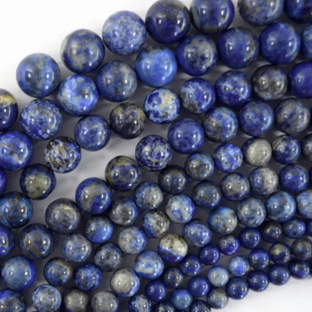 Natural Blue Lapis Lazuli Round Beads 15" Strand 3mm 4mm 6mm 8mm 10mm 12mm