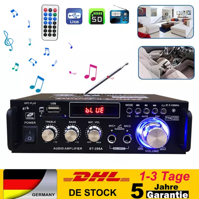 600 W Verstärker Stereo Amplifier HIFI Digital Bluetooth FM USB Vollverstärker