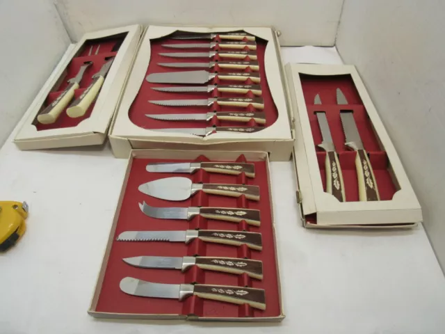 Vintage Sheffield English Blades 19 Piece Cutlery Treasure Chest-In Box