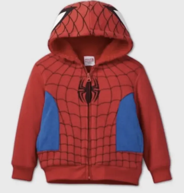 Baby Toddler Boys Marvel Spider-Man Hooded Sherpa Full Zipper 18M NWT