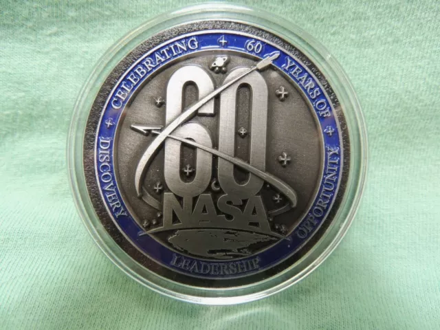 NASA 60th Anniversary Shuttle Flown Metal Commemorative Edition Coin 1958-2018