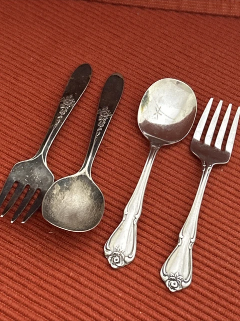 Two Baby Spoon & Folk Sets As Shown