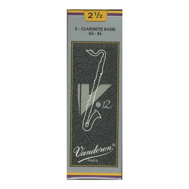 Vandoren V12 Reeds Bass Clarinet - Box of 5 reeds Strength 2 1/2