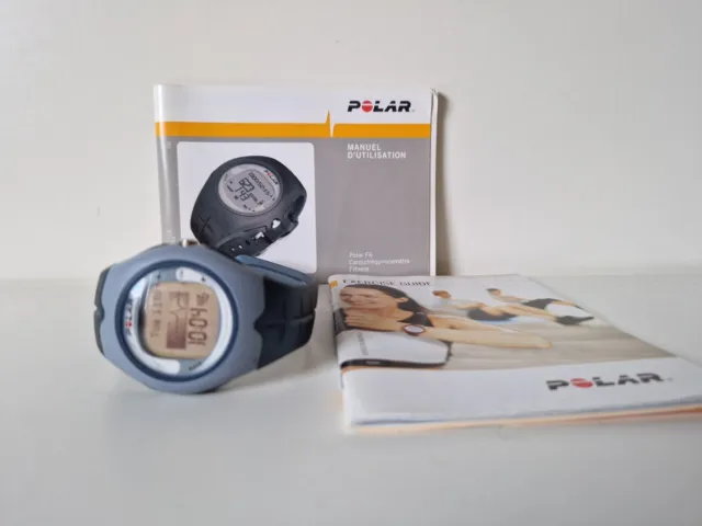 Polar F6 Black/Grey Heart Rate Fitness Monitor Watch WORKING
