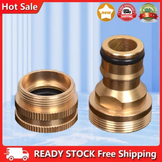 Water Tap Connector Brass Faucet Fitting 2 Pcs for Garden Tubing Car Washer Pipe