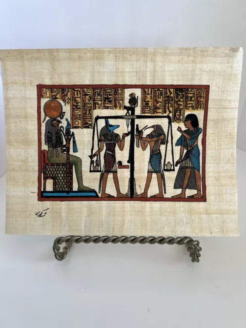 Egyptian Hand-Painted Art on Papyrus or Parchment Paper