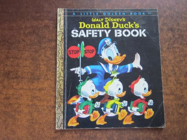 DONALD DUCK'S SAFETY BOOK Little Golden Book Vintage 1978 Softcover Green Back