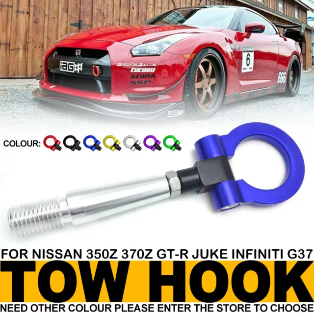 Track Racing Style Blue Aluminum Tow Hook For Nissan 350Z 370Z GT-R Infiniti G37