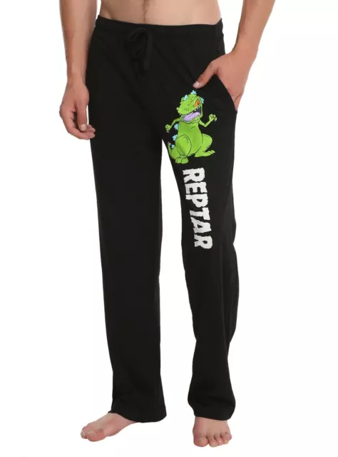 Mens Womens NEW Rugrats Reptar Black Pajama Lounge Pants Size S-2XL