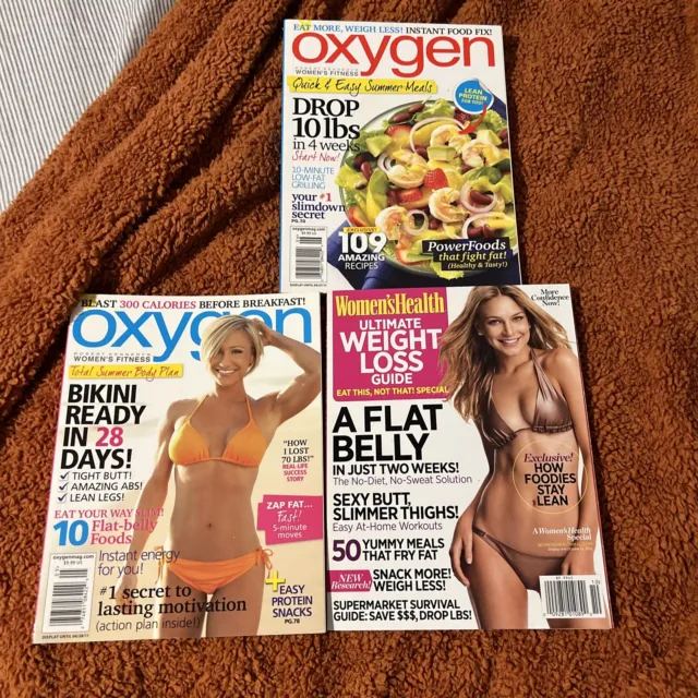 LOT 3 Women's Health Oxygen Magazine Ultimate Weight Loss Guide 2011 READ ONCE