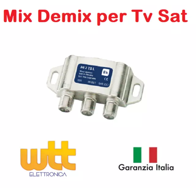 Miscelatore TV SAT Demiscelatore Mix Demix Antenna Tv-Sat da interno