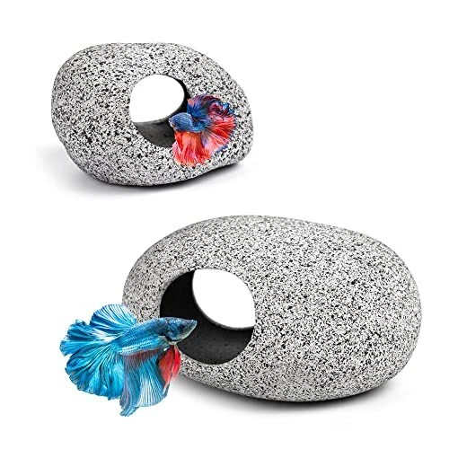 Aquarium Decorations Cave Betta Fish Tank Accessories Rock Cave Decor for Shr...