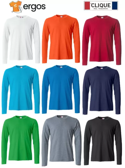 CLIQUE T-Shirt Maglietta BASIC-T Maglia Manica Lunga Maglietta Uomo 100% Cotone