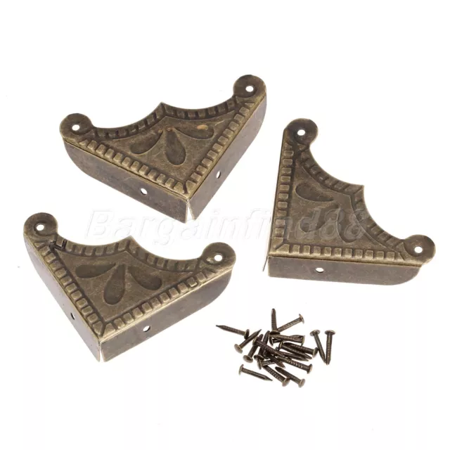 12Pcs Antique Corner Bracket Jewelry Wine Gift Box Case Corner Protector Guard