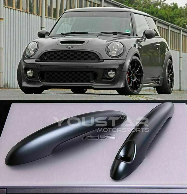MATTE BLACK Door Handle Trims 2x for MINI Cooper S R50 52 53 R55 56 57 58 59 R61