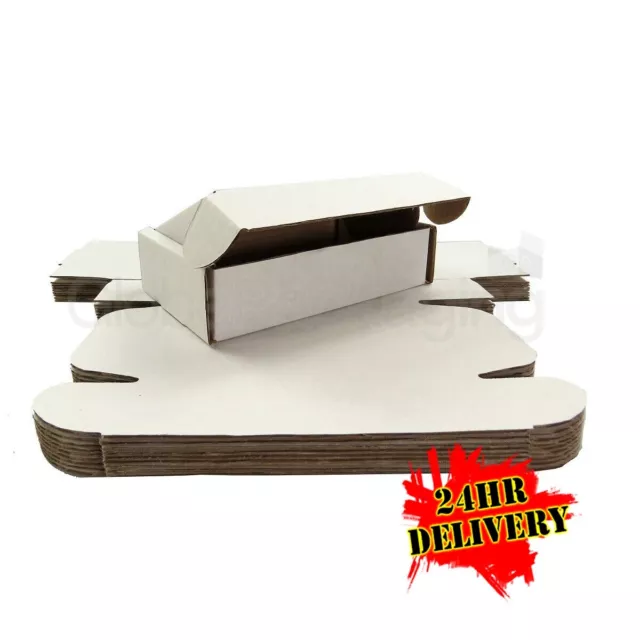 100 x White Postal Mailing Gift Shipping Cartons Boxes 200x120x50mm (8x5x2")