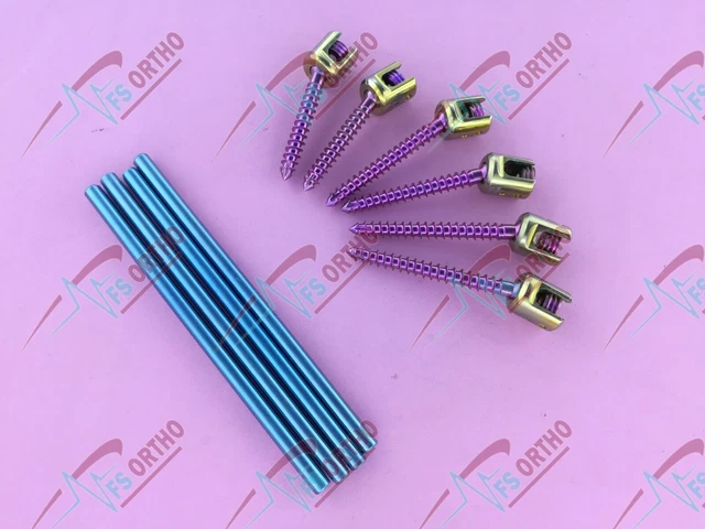 Vis Polyaxiale 6.0mm Spine System Pédicule Vis Et Tige 10 pcs