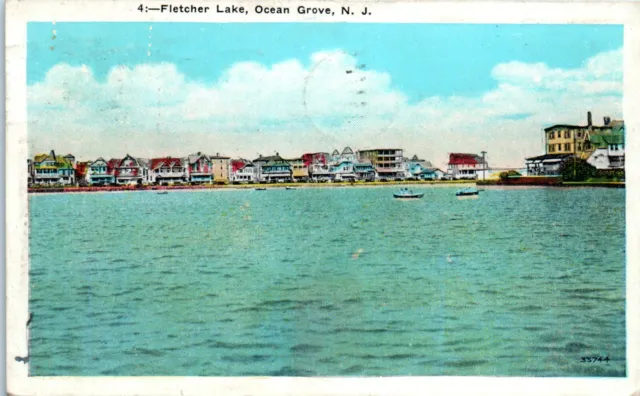 1920s Fletcher Lake Ocean Grove New Jersey Postcard