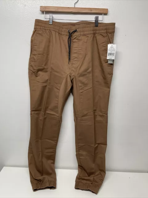 Silver Lake Twill Jogger Pants Men's Pull On Brown Mid Rise Size Large