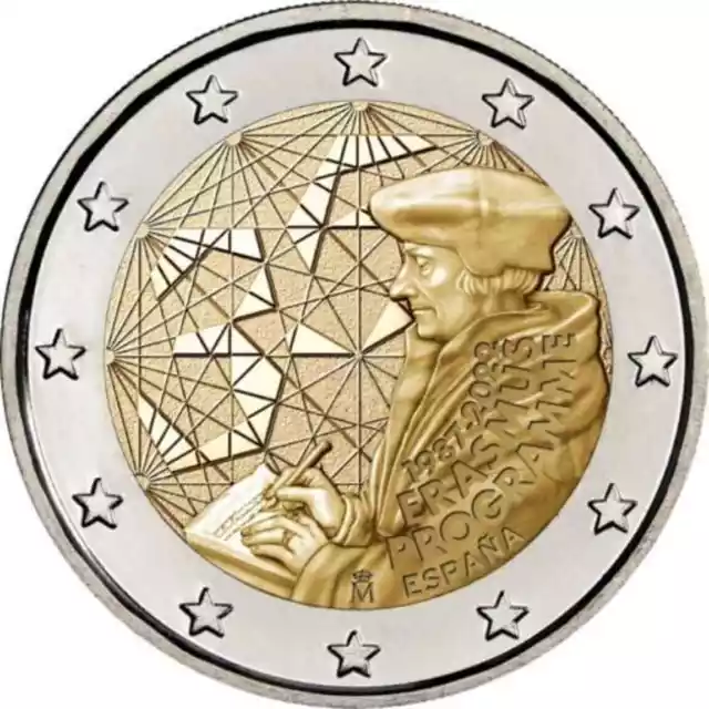 España 2022: Moneda Conmemorativa. De 2 Euros - Programa Erasmus  S/C