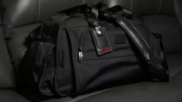 TUMI Alpha Sports Boston Duffle Bag - Black Rugged Ballistic Nylon 22150DH
