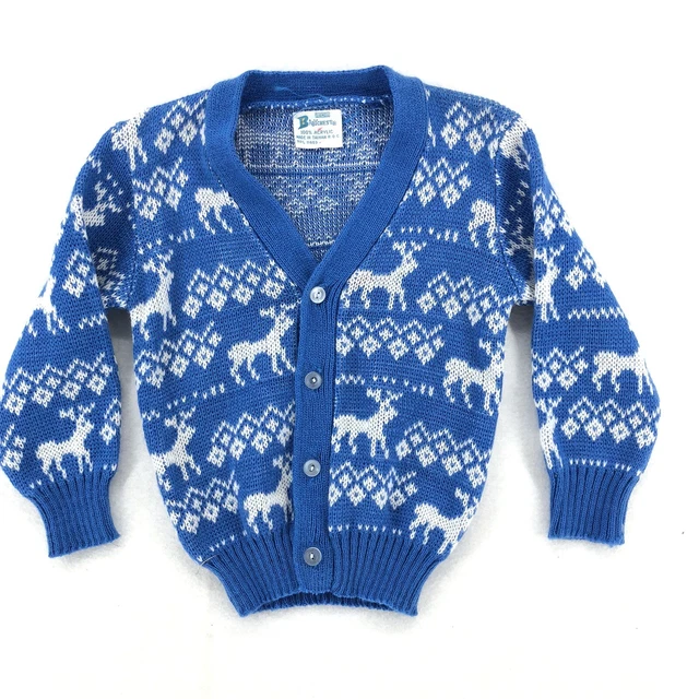 Vtg Babychest Cardigan Sweater Infant / Baby Size 24 Months Reindeer Winter