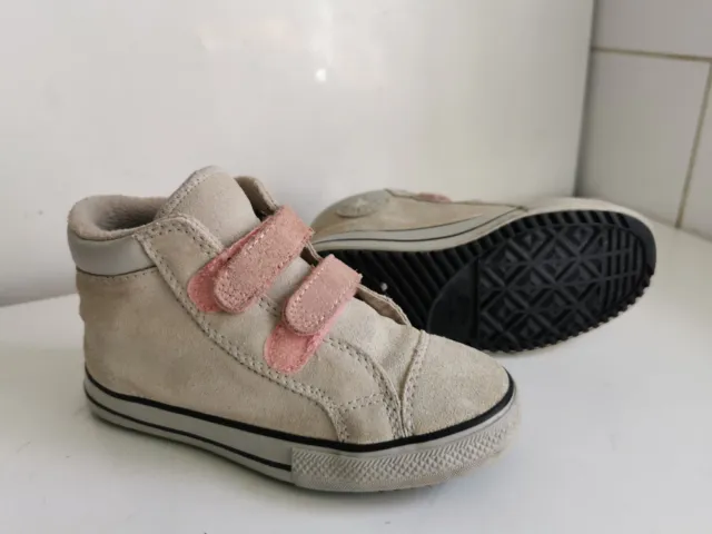 Zapatillas Altas Converse All Star Ct Uk 10 Eu 26 Niñas Niños Rosa Gris Claro Gamuza