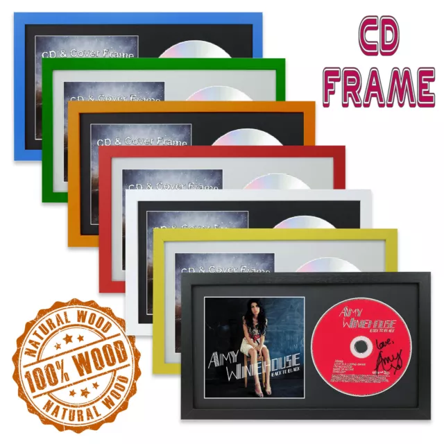 CD Frame COVER & DISC Double WOOD Black White Colours album picture FRAMES
