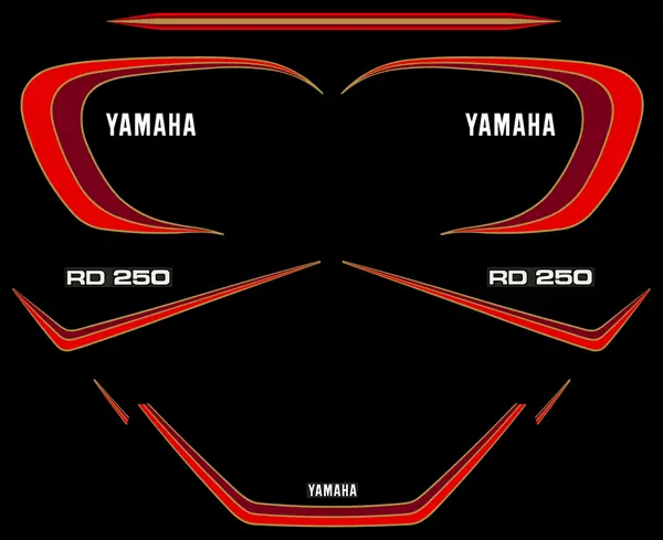 YAMAHA RD 250 LC 4L1 - Kit Sticker decals - 4L1 RDLC 1980-81 - Black