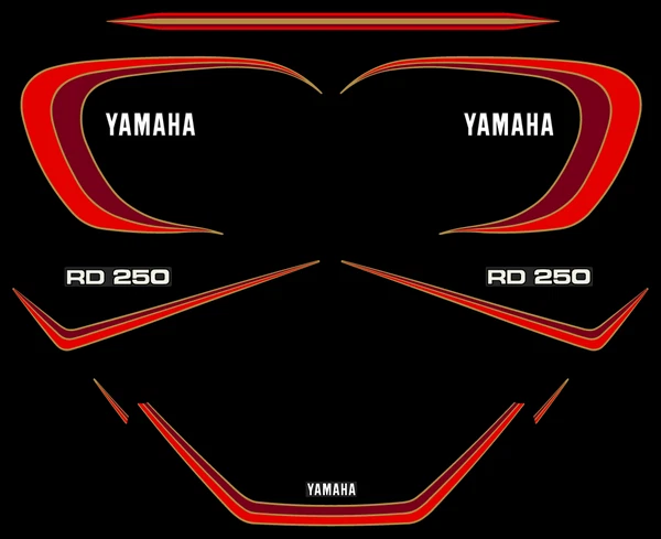 YAMAHA RD 250 LC 4L1 - Kit Sticker decals - 4L1 RDLC 1980-81 - Black