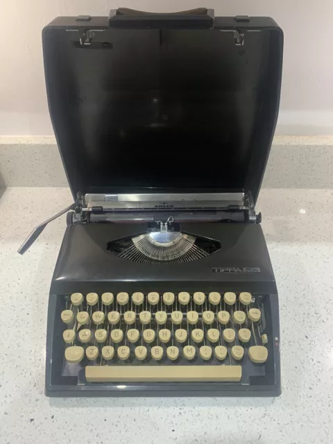 Adler Tippa S Typewriter With Hard Case Portable Vintage Made In Germany