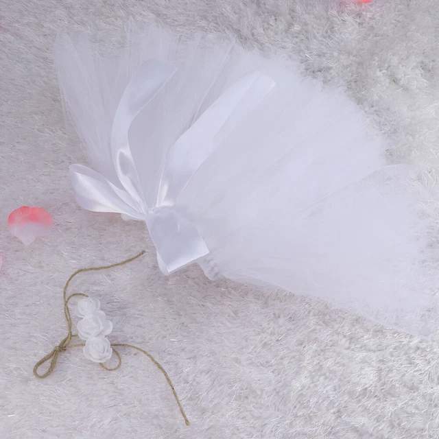 Gonna neonata Gonna neonato Tutu Fascia per neonato Fotografia Puntello (bianco)