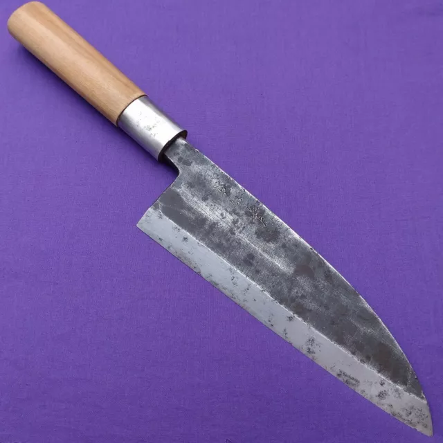 Japanese Kitchen knife Deba Hocho Gisuke Kurouchi Blade:210mm Total:490g