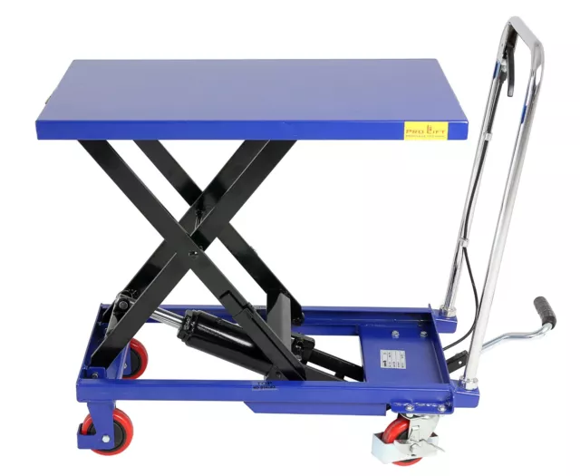 Tavolo di sollevamento 150 kg carrello piattaforma carrello elevatore fino a 740 mm tavolo di montaggio blu - 02448