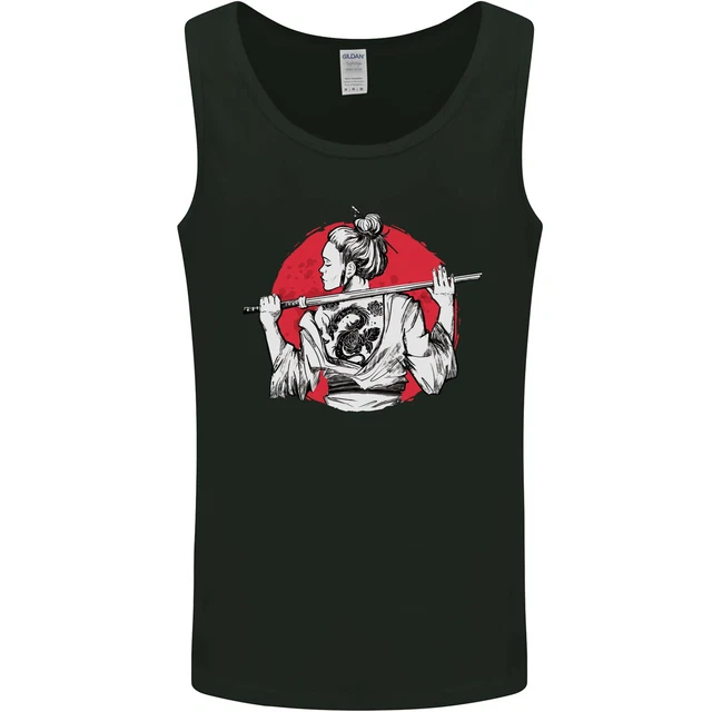 Samurai Tattoo Girl MMA Kenjutsu Kendo Iaido Mens Vest Tank Top