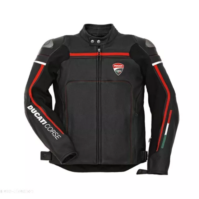 Ducati Motorcycle Jacket Motorbike Racing Biker Men Leather Jacket50-52-54-56-58