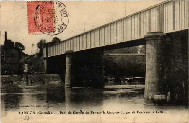 CPA LANGON Pont du Chemin de Fer sur la Garonne (336274)