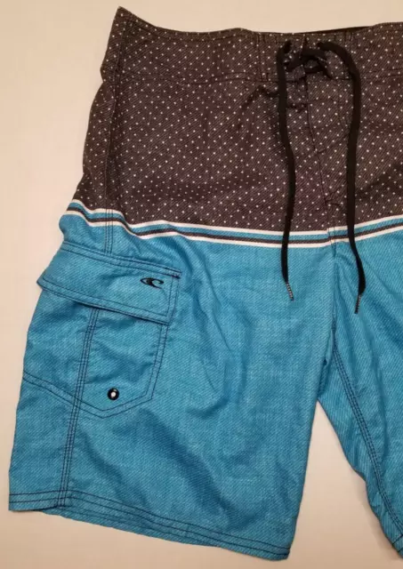O'NEILL MEN'S BOARD Shorts Size 32 Swim Trunks Pocket Surf Teal Blue ...
