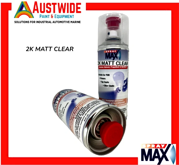 SPRAY MAX 2K Matt Clear Touch Up Spray Solid Diy Automotive Top Coat ...