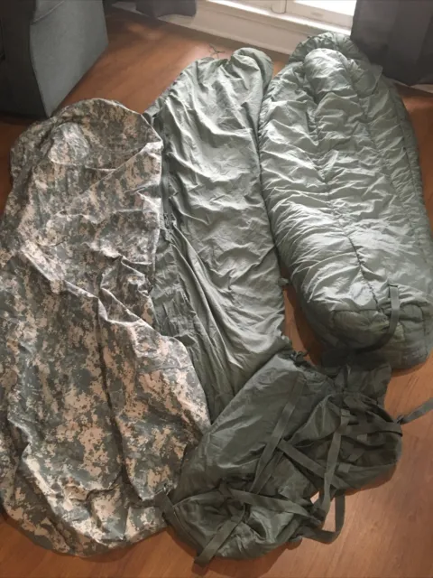 US ARMY MILITARY 4 Piece Modular Sleeping Bag Sleep System Intermediate ...