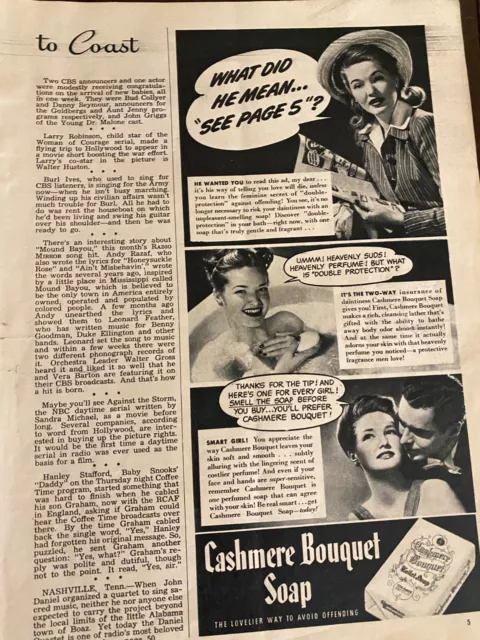 Cashmere Bouquet Soap, Vintage Print Ad, a