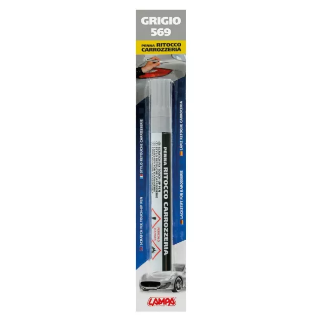 Penna ritocco carrozzeria con colore specifico - Grigio - 569