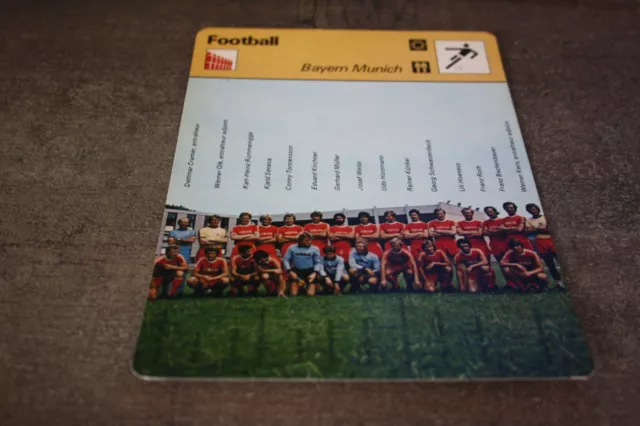 cards fiche Vintage "éditions rencontre" 1977 )) équipe FC BAYERN MUNCHEN