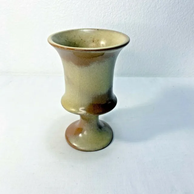 Vintage 60s Frankoma Pottery F35 Flower Vase Desert Gold Glaze 7" Sapulpa Clay